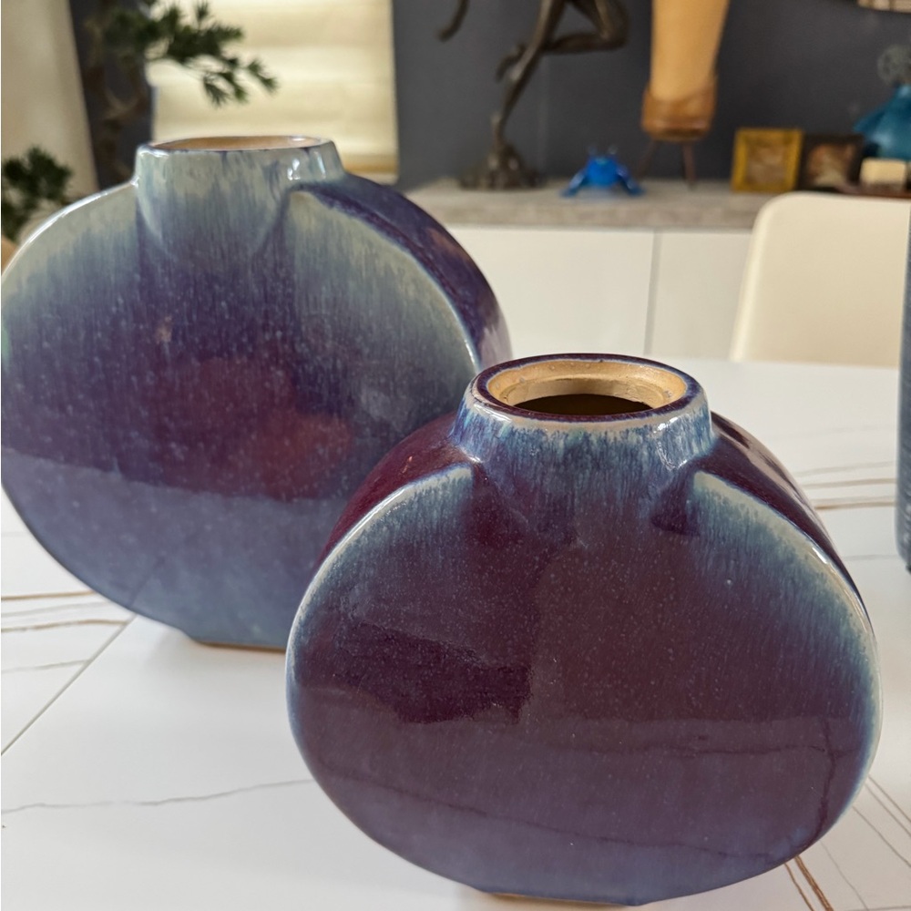Elegant Purple Ceramic Vases
